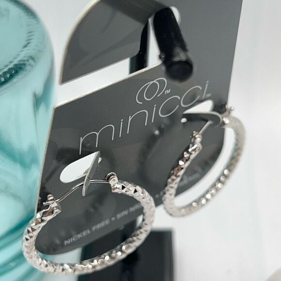 Minicci Silver Hoop Earrings - Picture 4 of 6